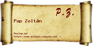 Pap Zoltán névjegykártya