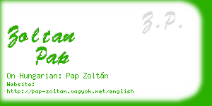 zoltan pap business card